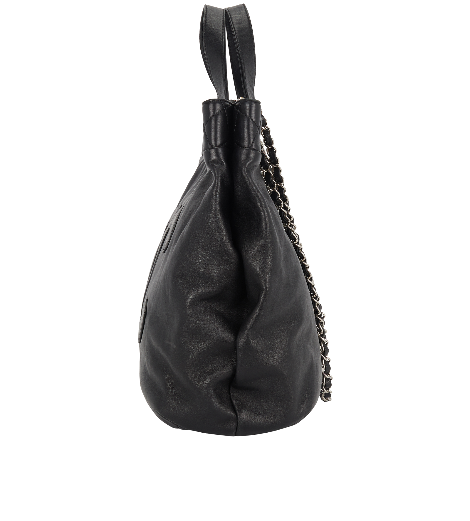 CC Large Trianon Tote, &pound;1,400, Handbags, Black, Leather, Bottom view